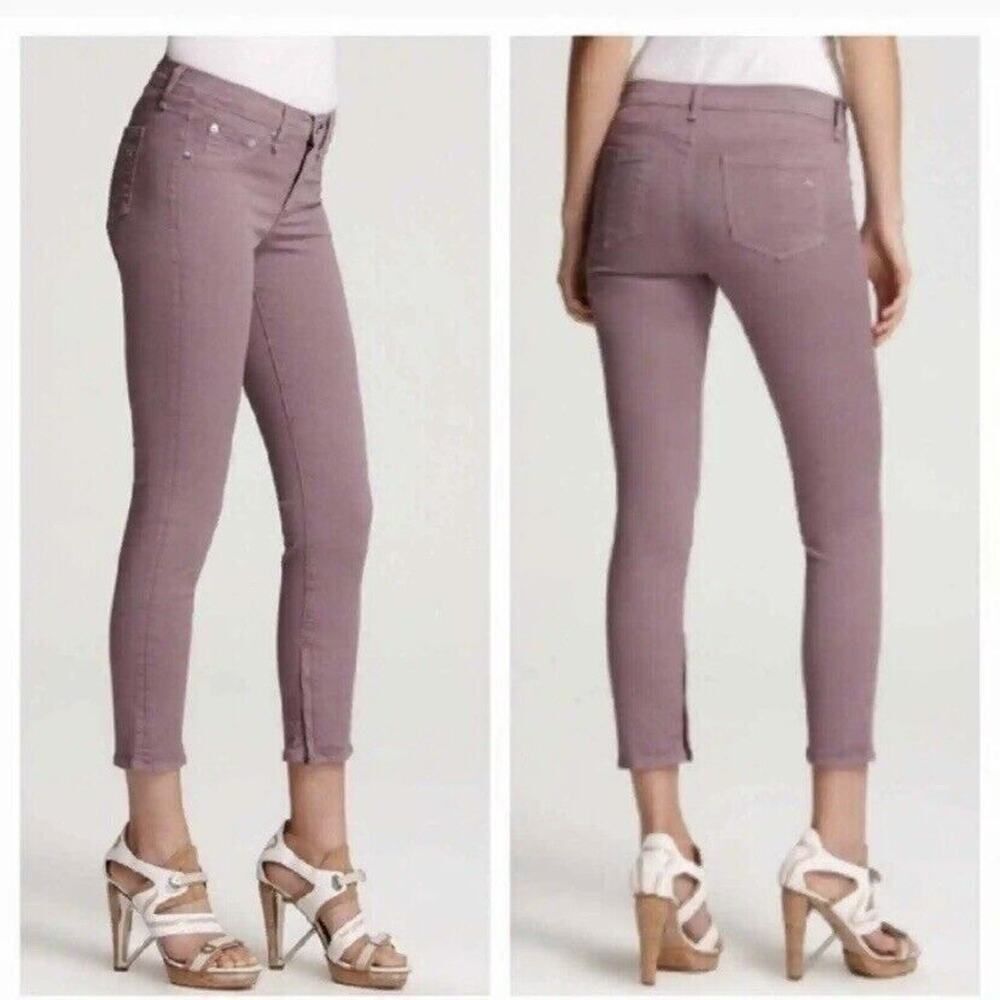 Rag & Bone Zipper Capri Skinny Ankle Jeans Dusty Lavender Purple Size 24